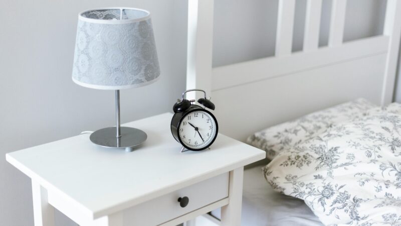 Simple white bedside table